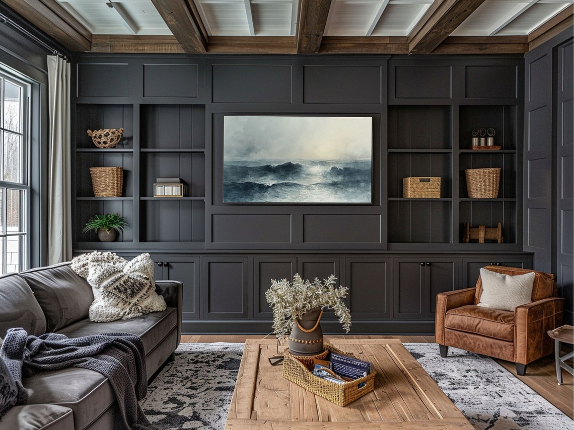 Frame Tv Art Ocean Scene Tv Moody Tv Art Vintage Tv Art Beachhouse Tv Tv Art Painting Tv Painting - Image 3