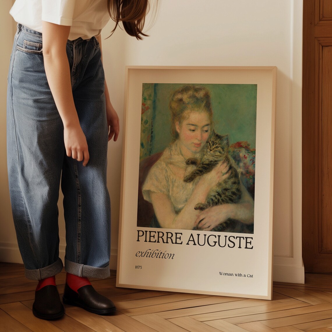 Woman With Cat by Renoir, Vintage Art Print - Image 5