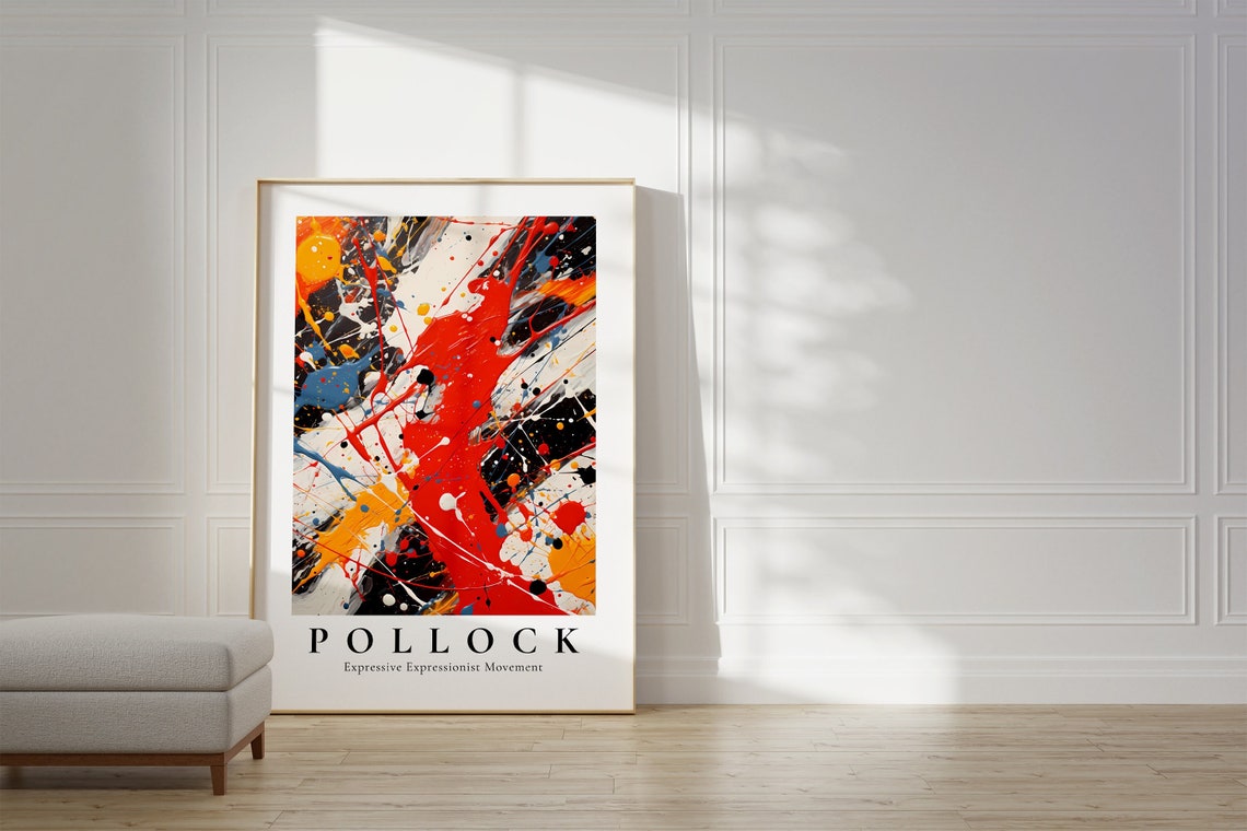 Jackson Pollock Expressive Abstract Drip Painting Modern Art Poster