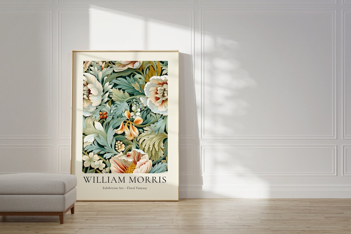William Morris Flower Market Mid-Century Poster