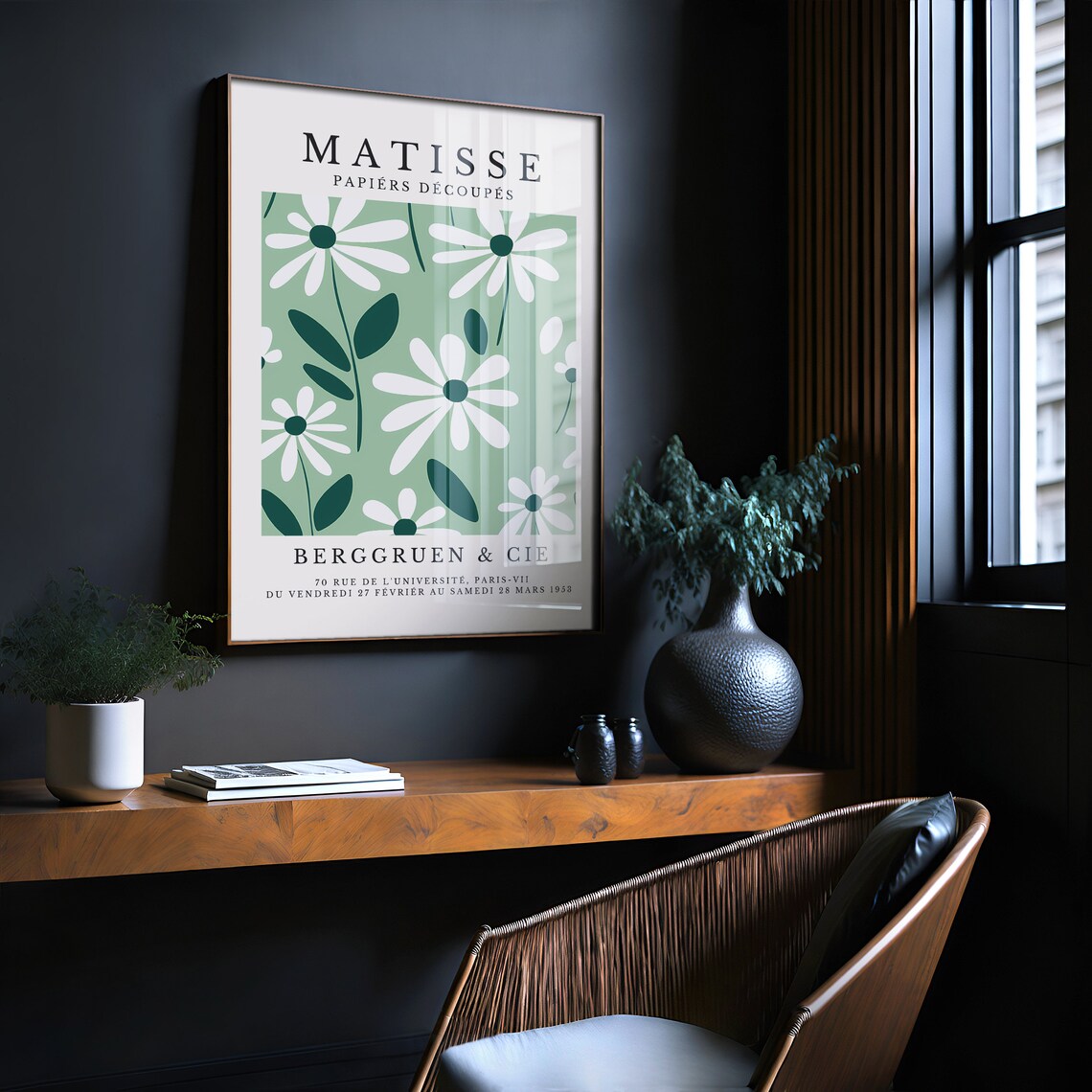 Matisse Papiers Decoupes Green Daisy Flowers Fresh Art Poster - Image 2