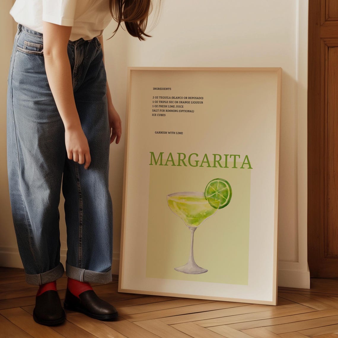 Margarita Cocktail Recipe Lime Tequila Triple Sec Watercolor Print - Image 5