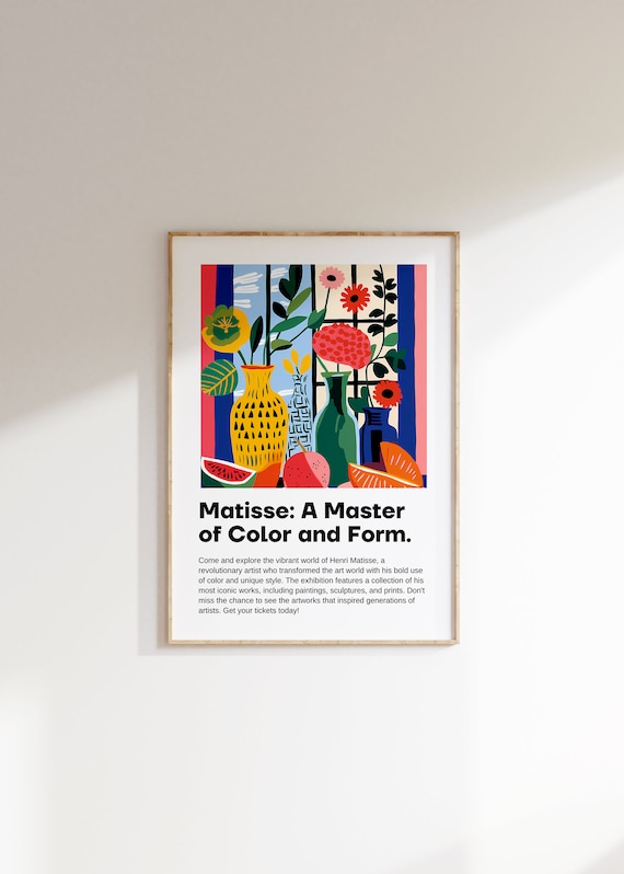 Henri Matisse Poster Minimalist Wall Art Matisse Mueseum Print Aesthetic Matisse Print For Modern Gallery Exhibition Art