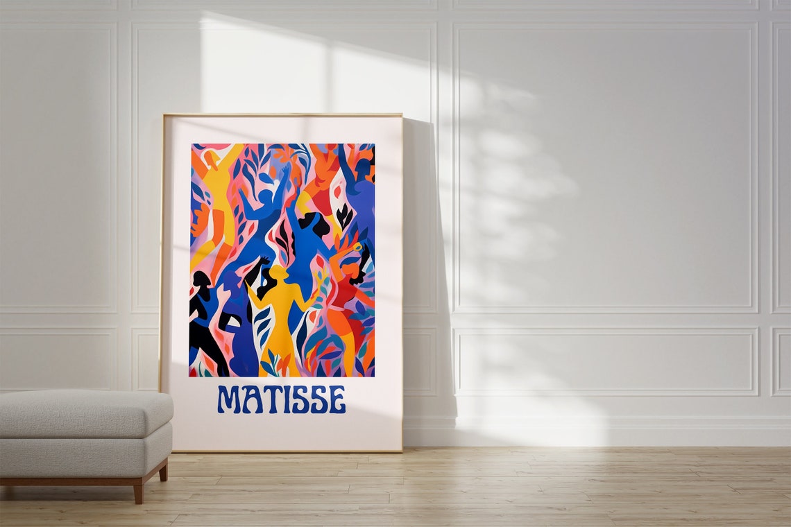 Henri Matisse Dancing Figures Blue Orange Abstract Art Poster