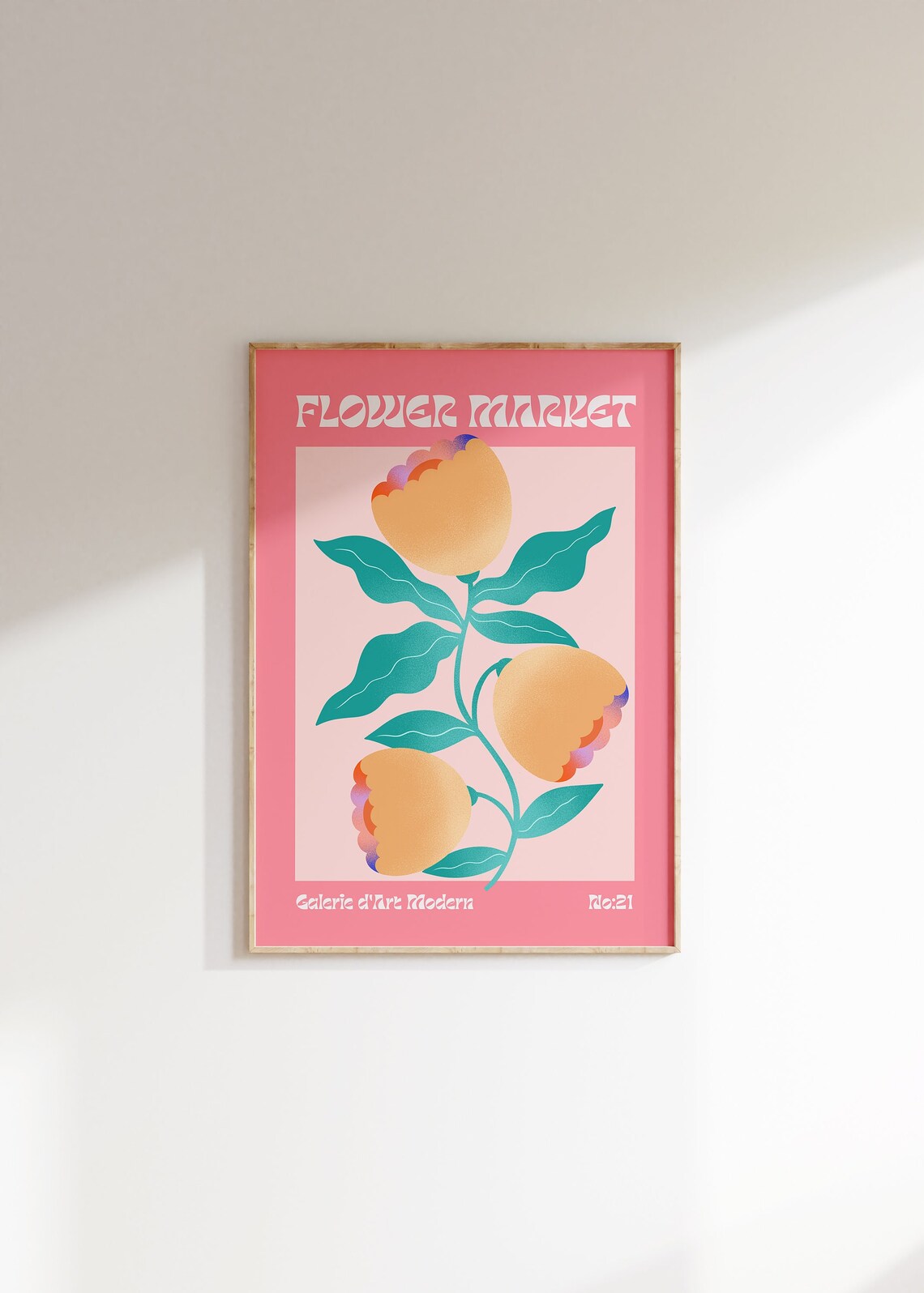 Pink Flower Market No 21 Coral Poppies Modern Gallery Art Poster
