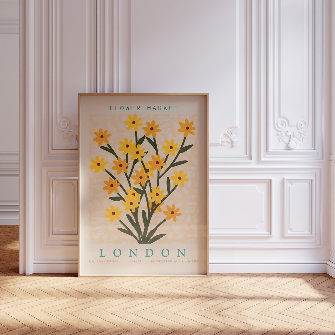 Flower Market London Yellow Daisy Botanical Market No 11 Poster - Image 5