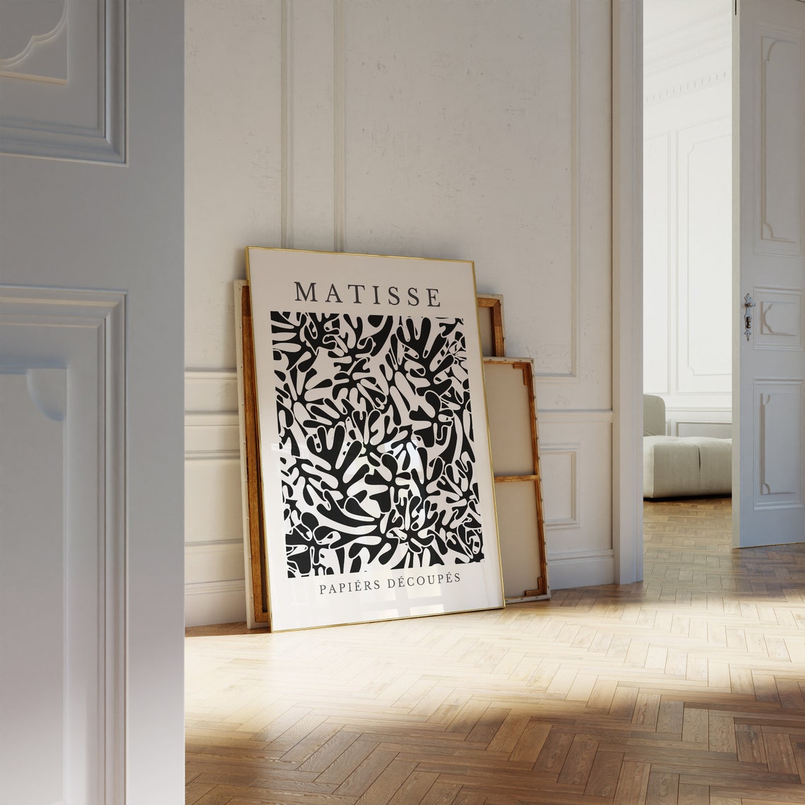 Matisse Inspired Black White Cut Paper Abstract Organic Shapes Poster - Image 4