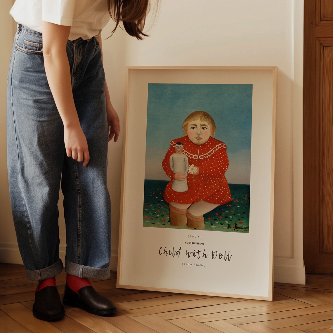 Henri Rousseau Child with Doll 1906 Girl Red Dress Portrait Art Poster - Image 4