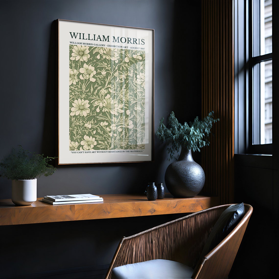 William Morris Sage Green Floral Pattern Gallery Exhibition Poster - Image 2