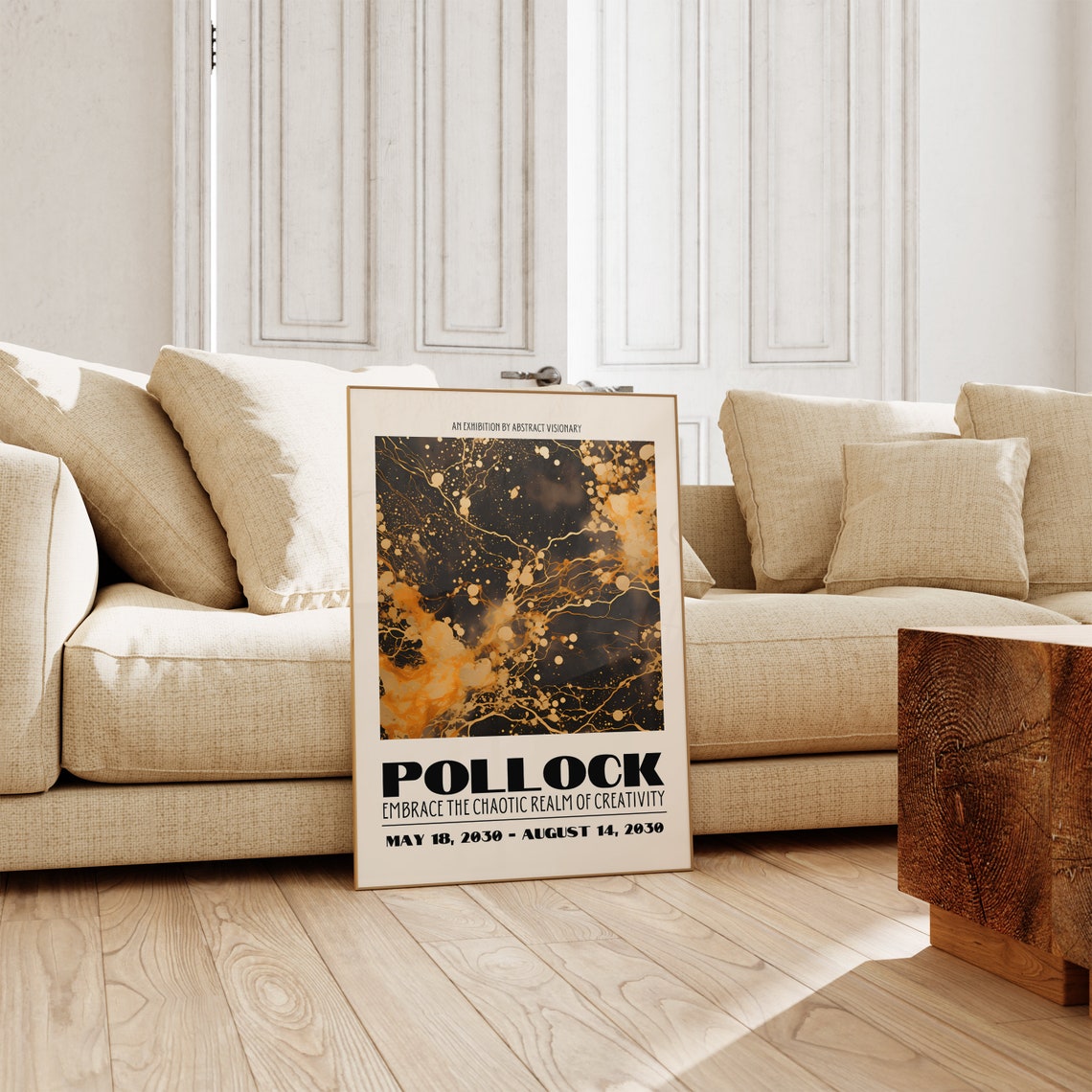 Pollock 2030 Exhibition Gold Black Chaos Creativity Abstract Poster - Image 4