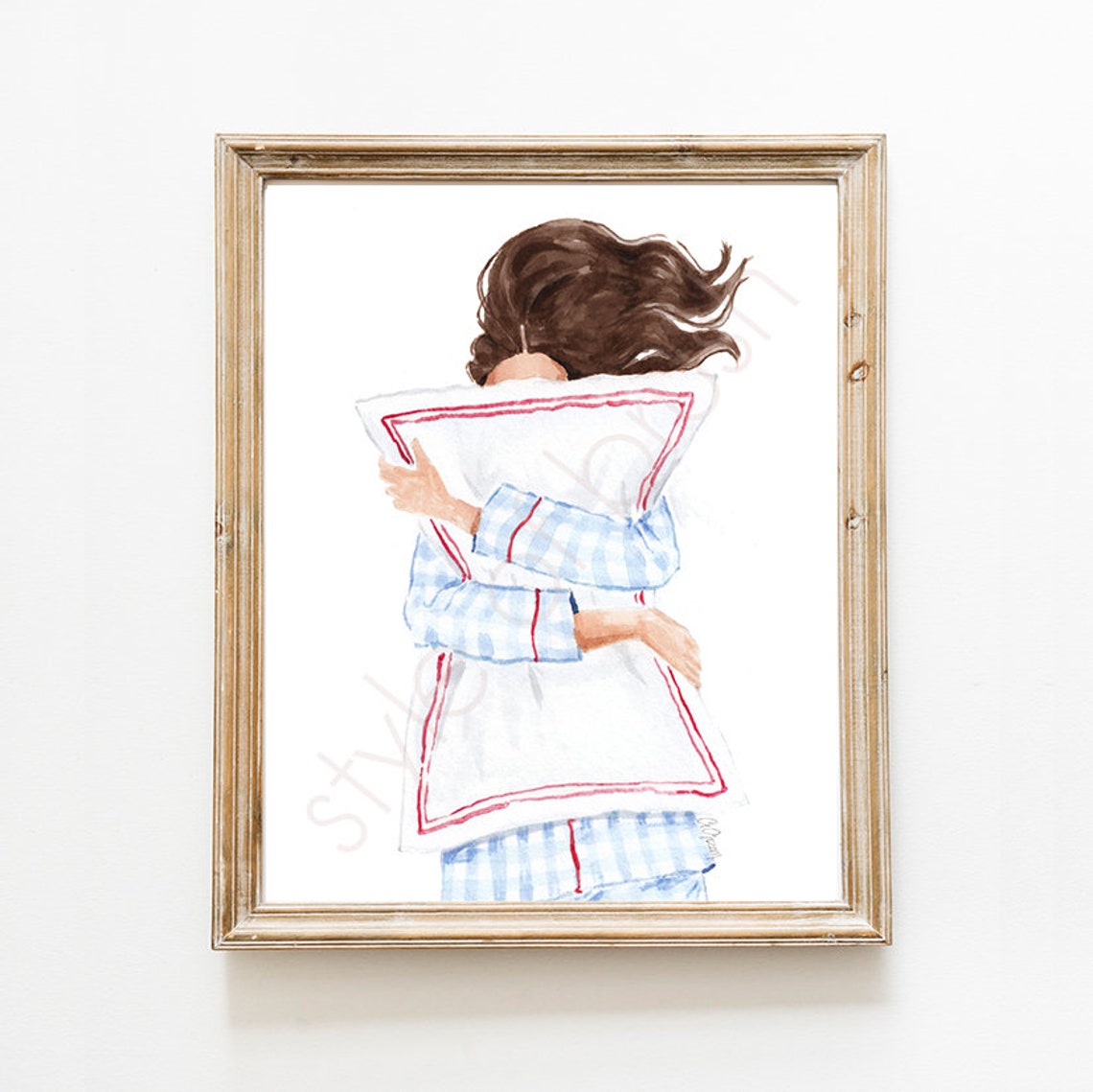 Pajamas Print Lazy Day Fashion Illustration Pyjamas Watercolor Illusration - Image 2