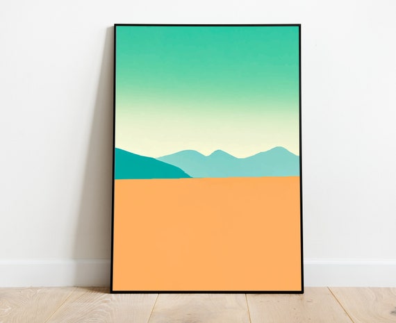 Minimalist Desert Dunes Art Print Modern Abstract Landscape