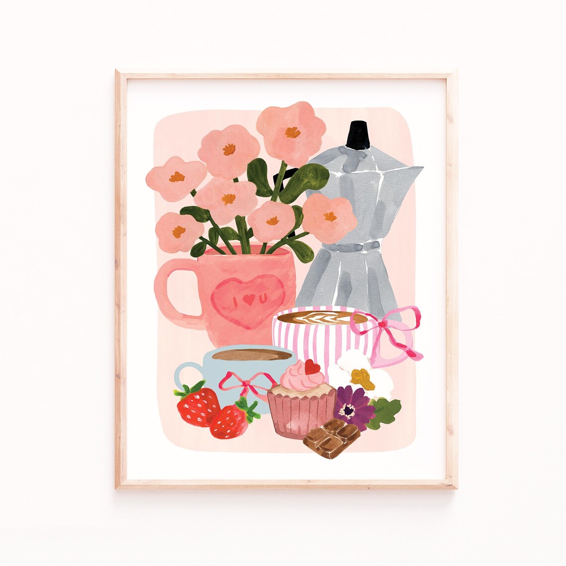 Valentine's Day Still Life With Coffee, Art Print