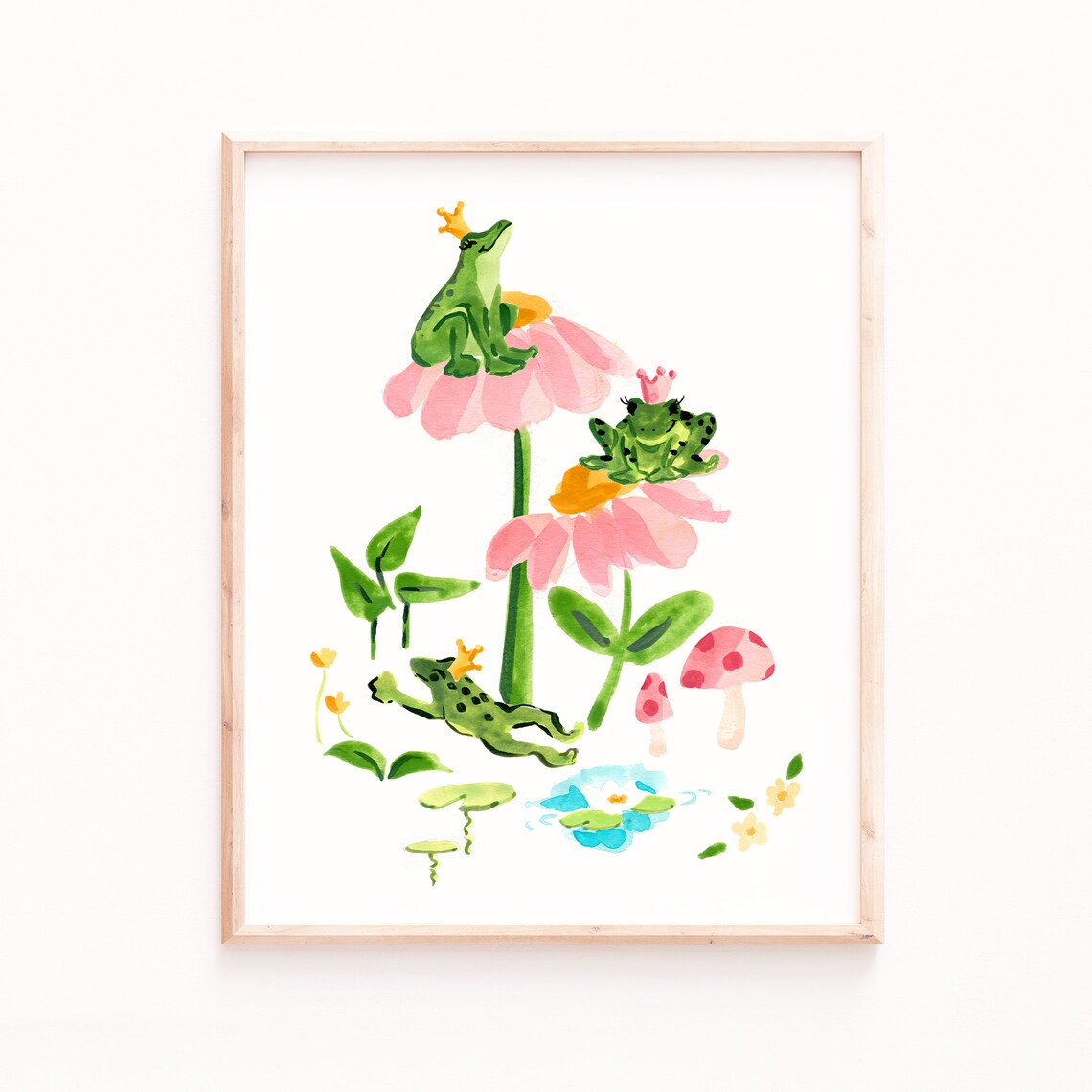 Fairytale Frogs Art Print, Little Girls Room Decor