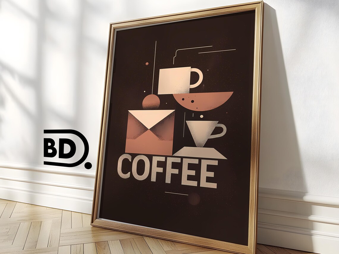 Retro Coffee Print Cute Brown Coffee Art Print For Coffee Bar Wall Decor Coffee Poster Home Kitchen Art - Image 3