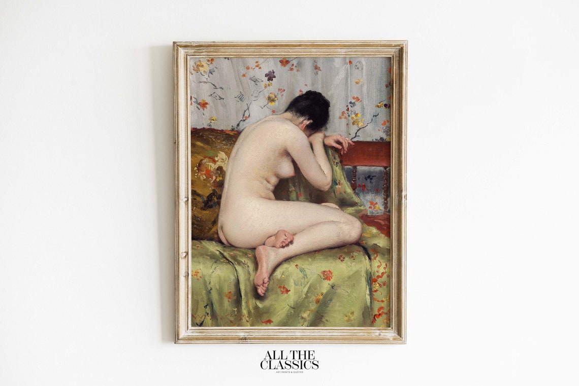 William Merritt Chase A Modern Magdalen Nude Seated Figure Poster