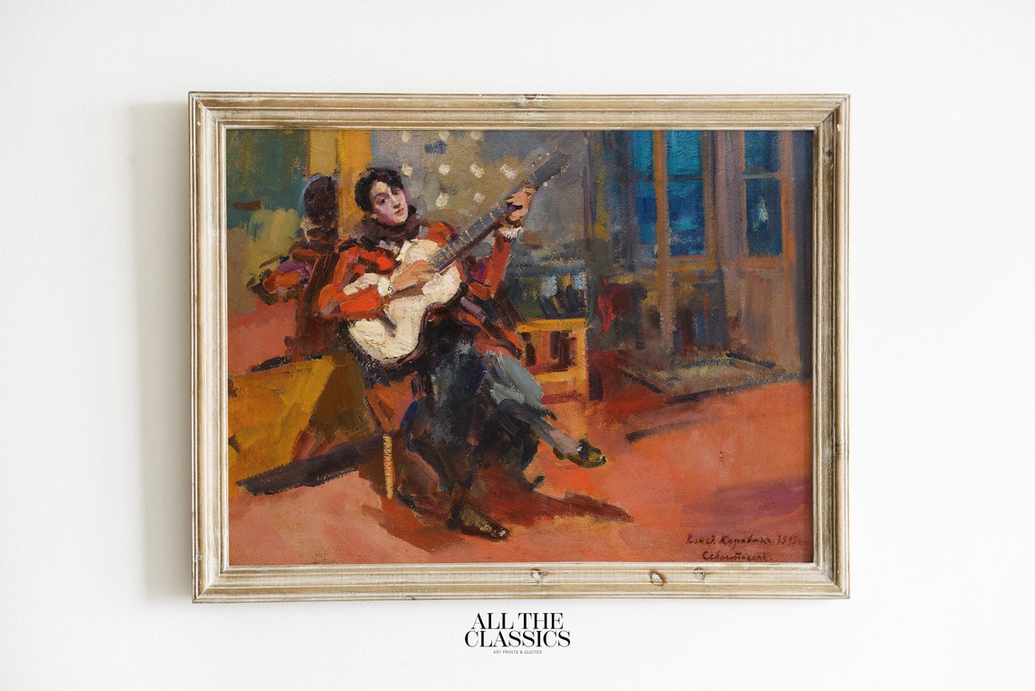 Konstantin Korovin The Guitar Player Man With Guitar 1915 Poster