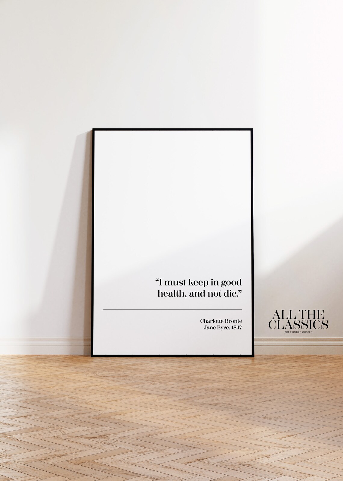 Jane Eyre Good Health Quote Charlotte Bronte Minimalist Literary Poster - Image 3