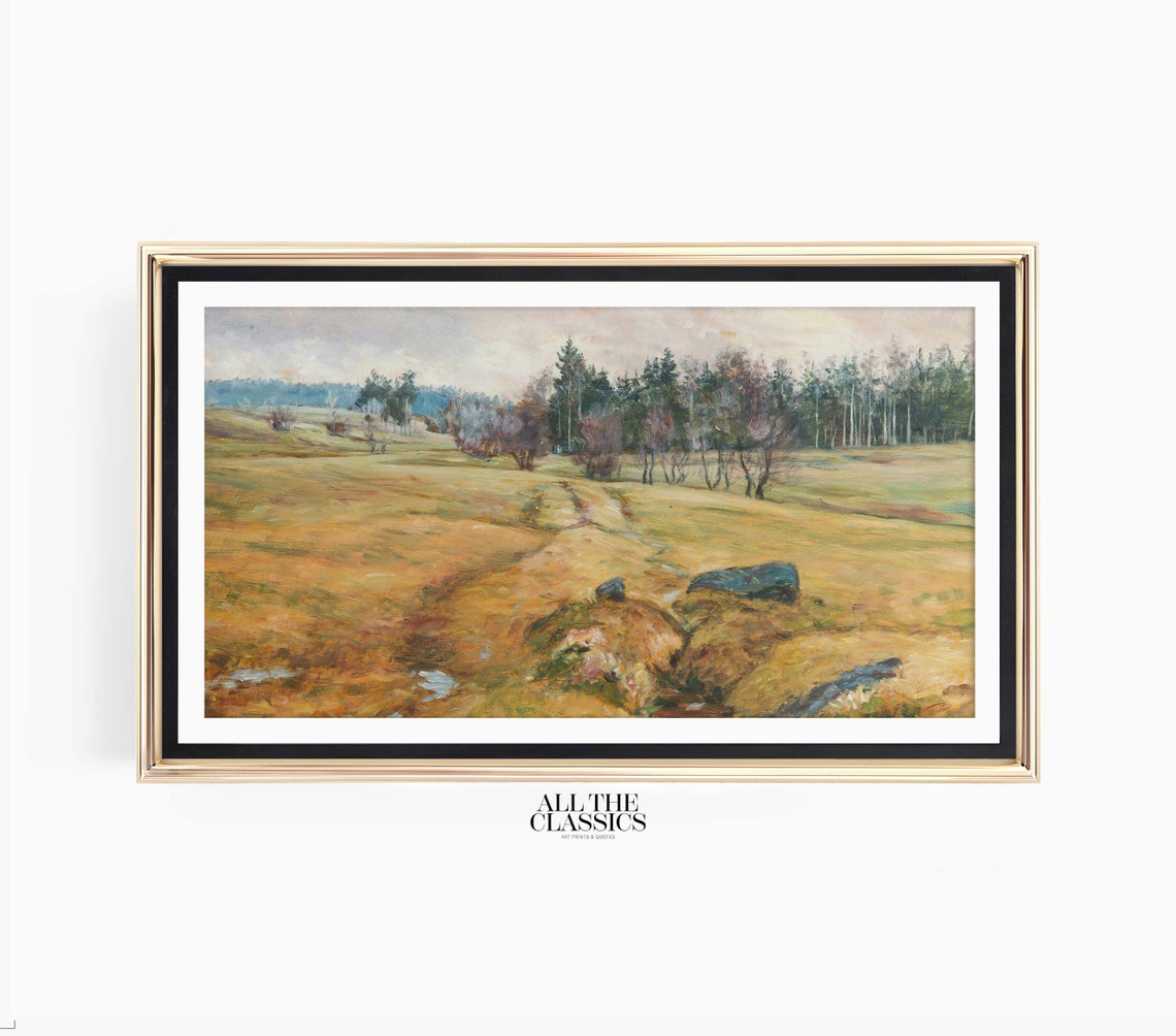 Frantisek Kavan A Wet Winter Marshy Field Grey Sky Landscape Poster - Image 3