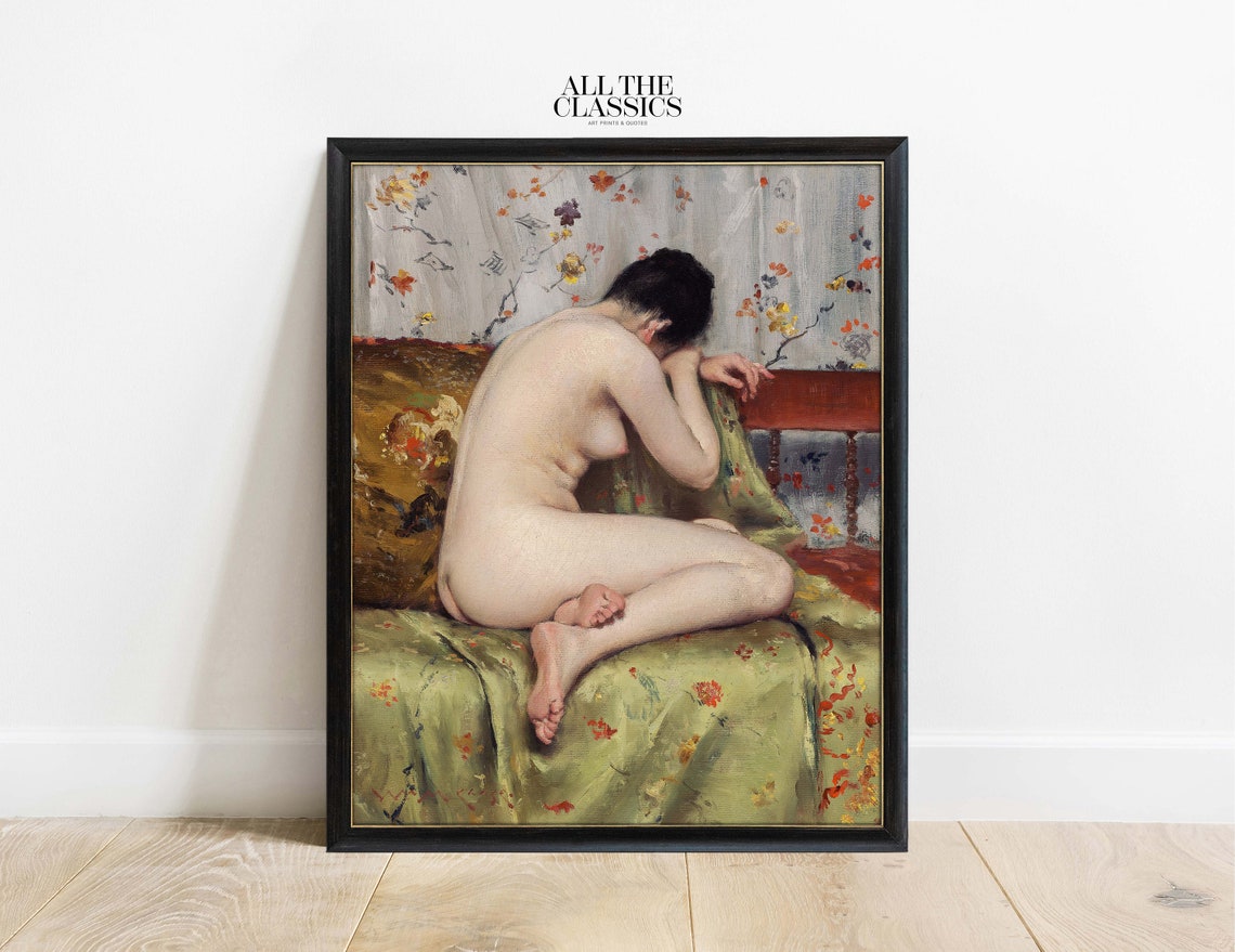 William Merritt Chase A Modern Magdalen Nude Seated Figure Poster - Image 3
