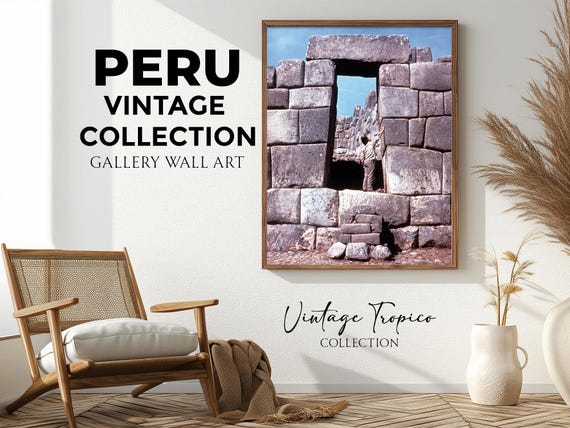 Peru Vintage Wall Art Machu Picchu Ruins Print Home And Office Decor Inca Architecture Photography Birthday Gift Gift For Her