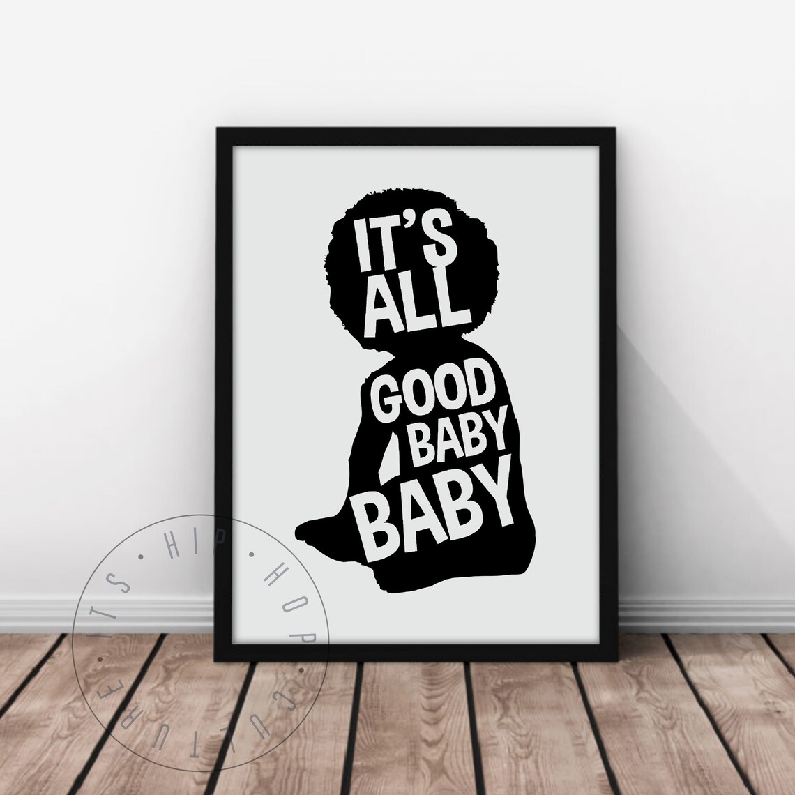 It's All Good Baby Baby Biggie Smalls Crown Silhouette Poster - Image 2