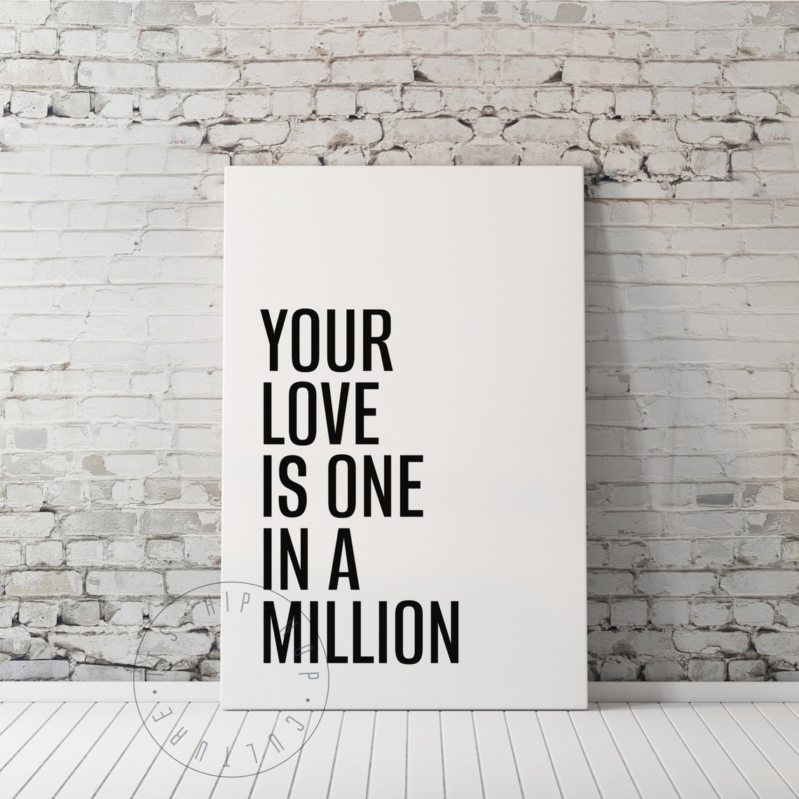 Your Love Is One In A Million Romantic Lyric Quote Wall Poster