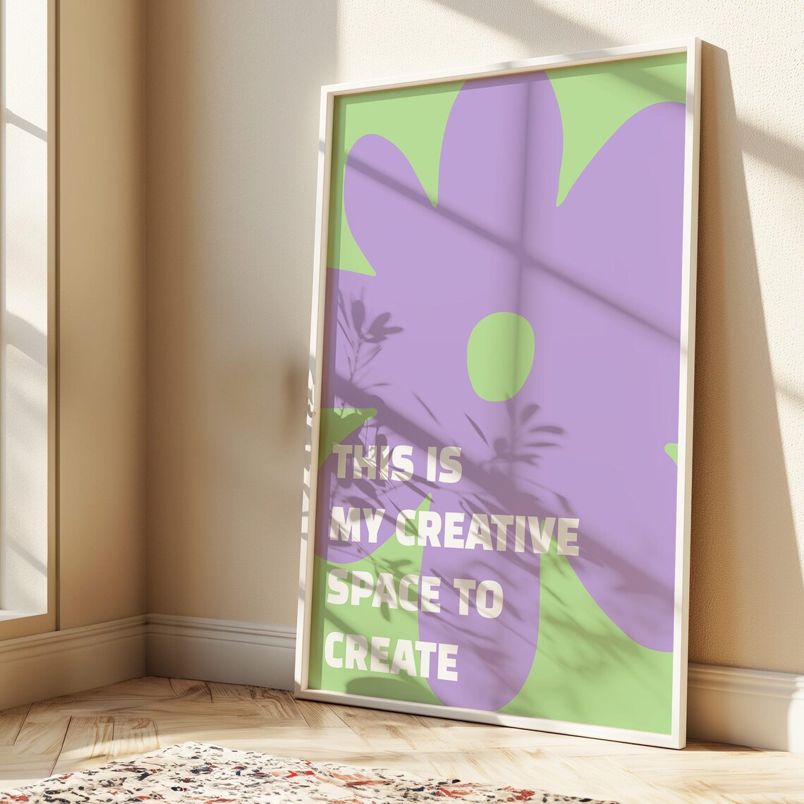 This Is My Creative Space to Create Purple Floral Quote Poster - Image 3