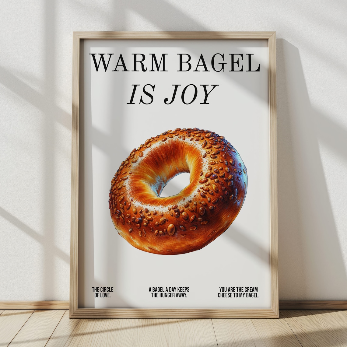 Bagel Art Print, Montreal New York Food Illustration