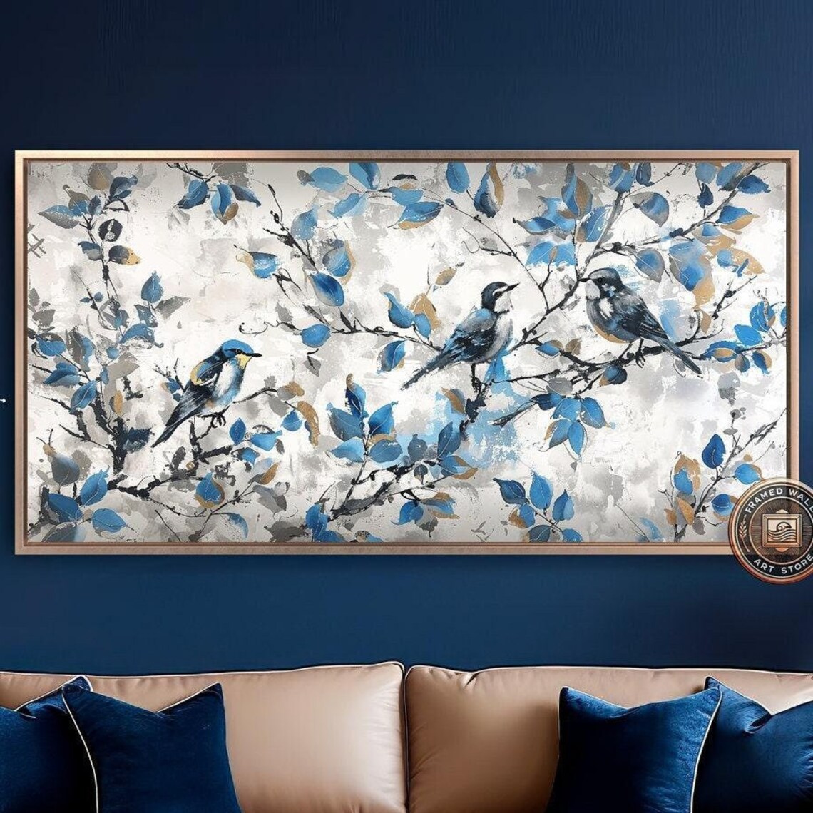 Three Birds Art Print, Natural Wildlife Decor