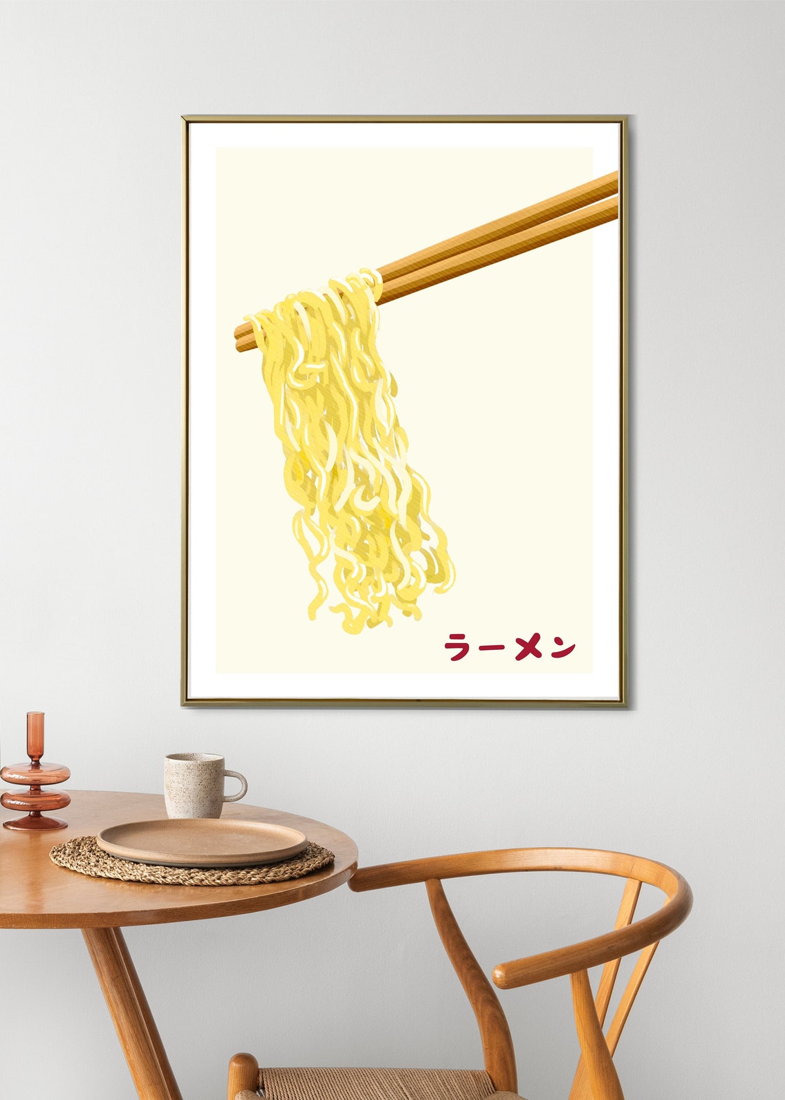 Noodles Wall Art Aesthetic Kitchen Wall Prints Minimalist Food Print Cute Kitchen Wall Art Funny Noodle Wall Art - Image 2