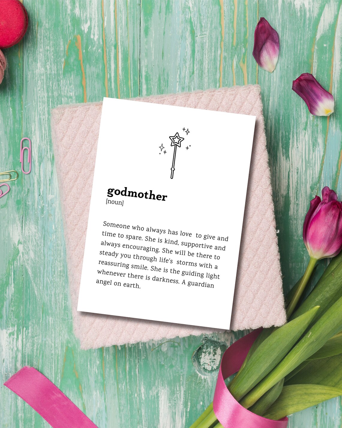 Godmother Definition Noun Meaningful Gift Guardian Angel Poster - Image 2