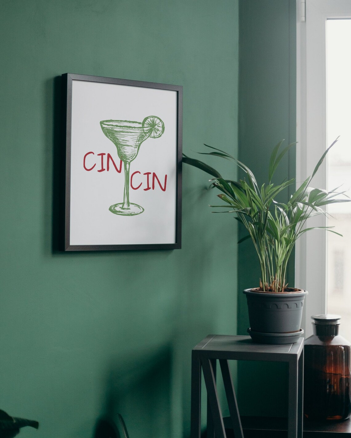 Cin Cin Margarita Sketch Lime Cocktail Bar Cart Kitchen Art Print - Image 3