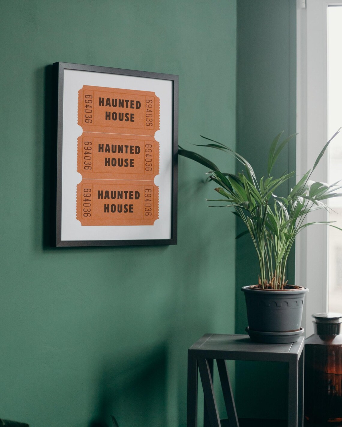 Haunted House Ticket Retro Halloween Art Print - Image 2