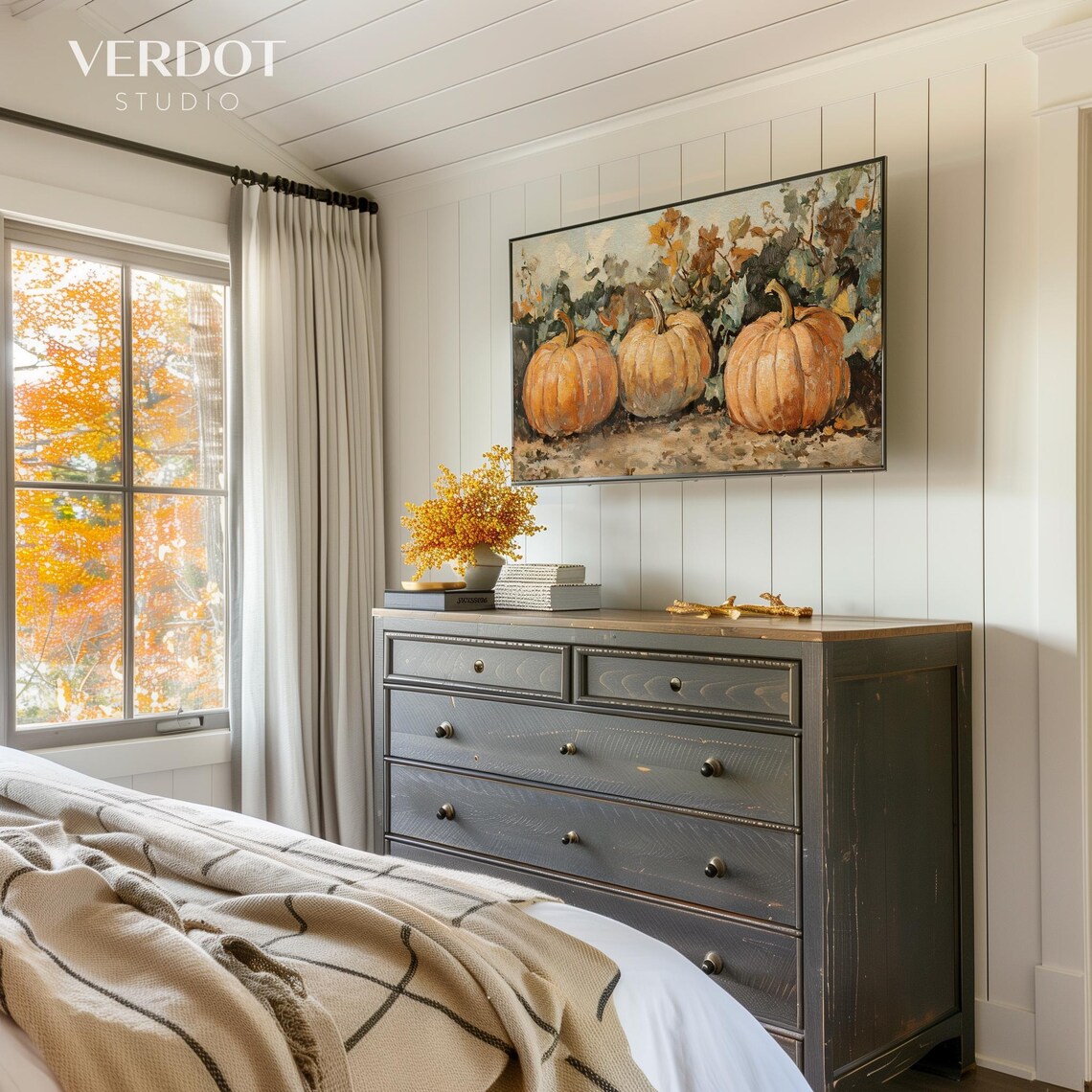 Vintage Pumpkins Fall Art Print, Rustic Farmhouse - Image 4