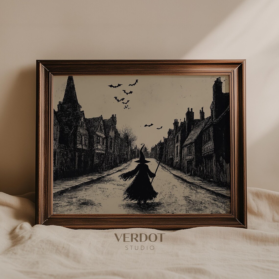 Vintage Witch Town Salem Village Art Print