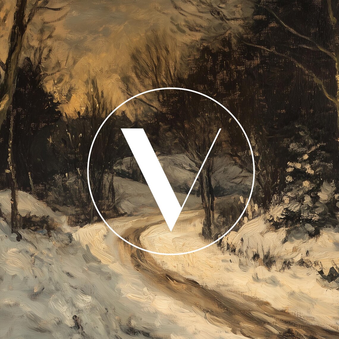 Vintage Winter Christmas Landscape Art Print - Image 2