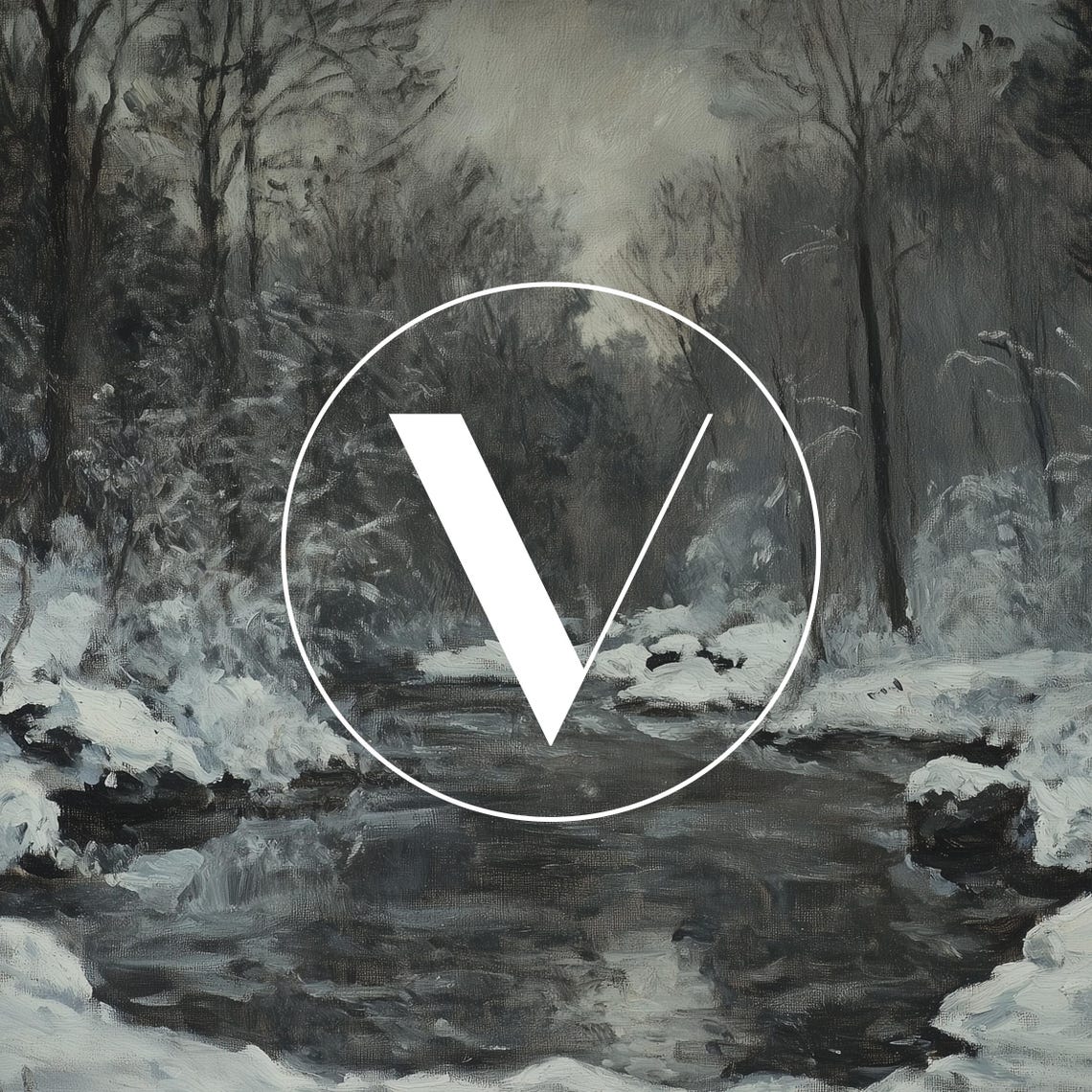 Moody Winter Frame Tv Art Winter Decor Vintage Christmas Holiday Painting Dark Antique Neutral Country River Forest Screensaver Tv24279 - Image 3