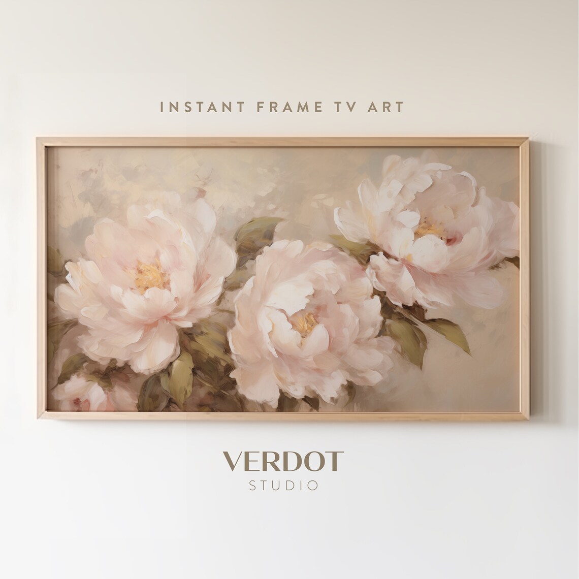 Vintage Peony Flower Art Print, Victorian Botanical
