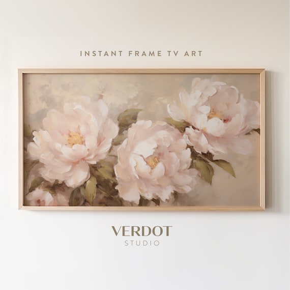 Vintage Peony Flower Art Print, Victorian Botanical