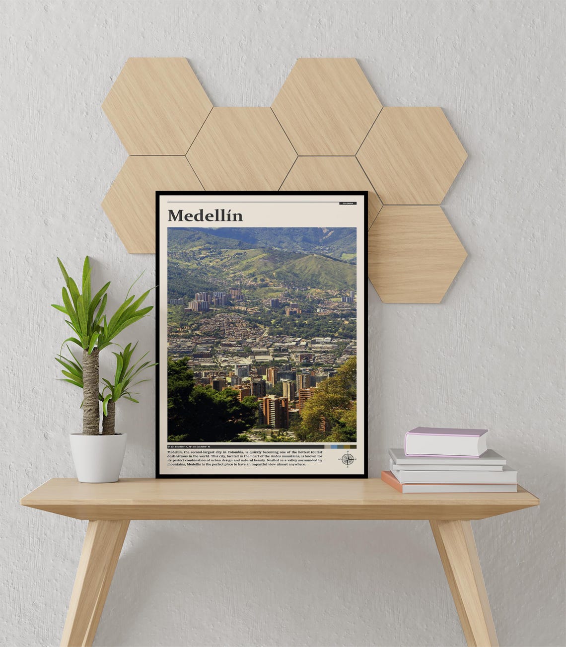 Medellin Colombia City In Green Valley Andes Mountains Poster - Image 3