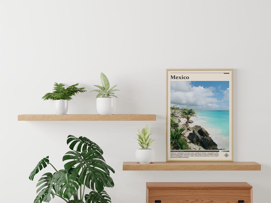 Tulum Mexico Ruins Palm Caribbean Turquoise Sea Travel Poster - Image 3
