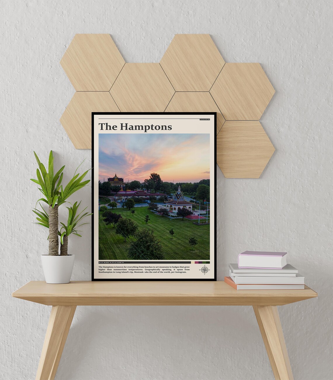 The Hamptons Aerial Sunset View Temple With Golden Spires Poster - Image 3