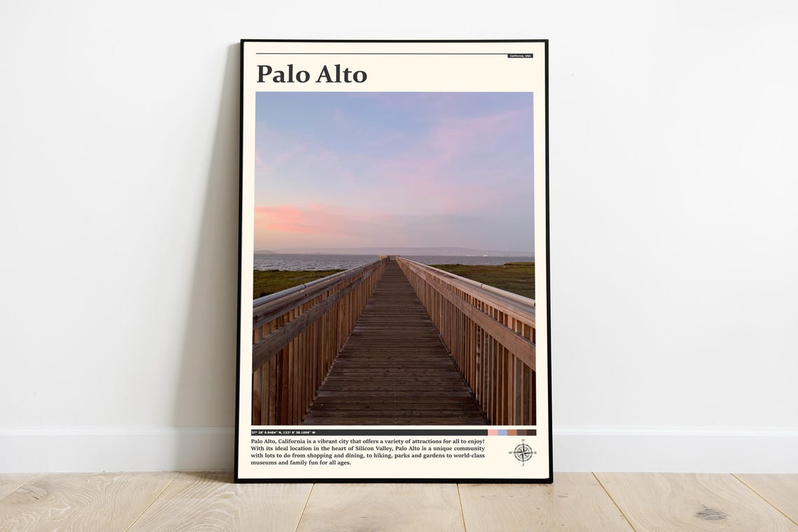 Travel Photography Palo Alto Print Palo Alto Wall Art Palo Alto Poster Palo Alto Photo California Wall Decor