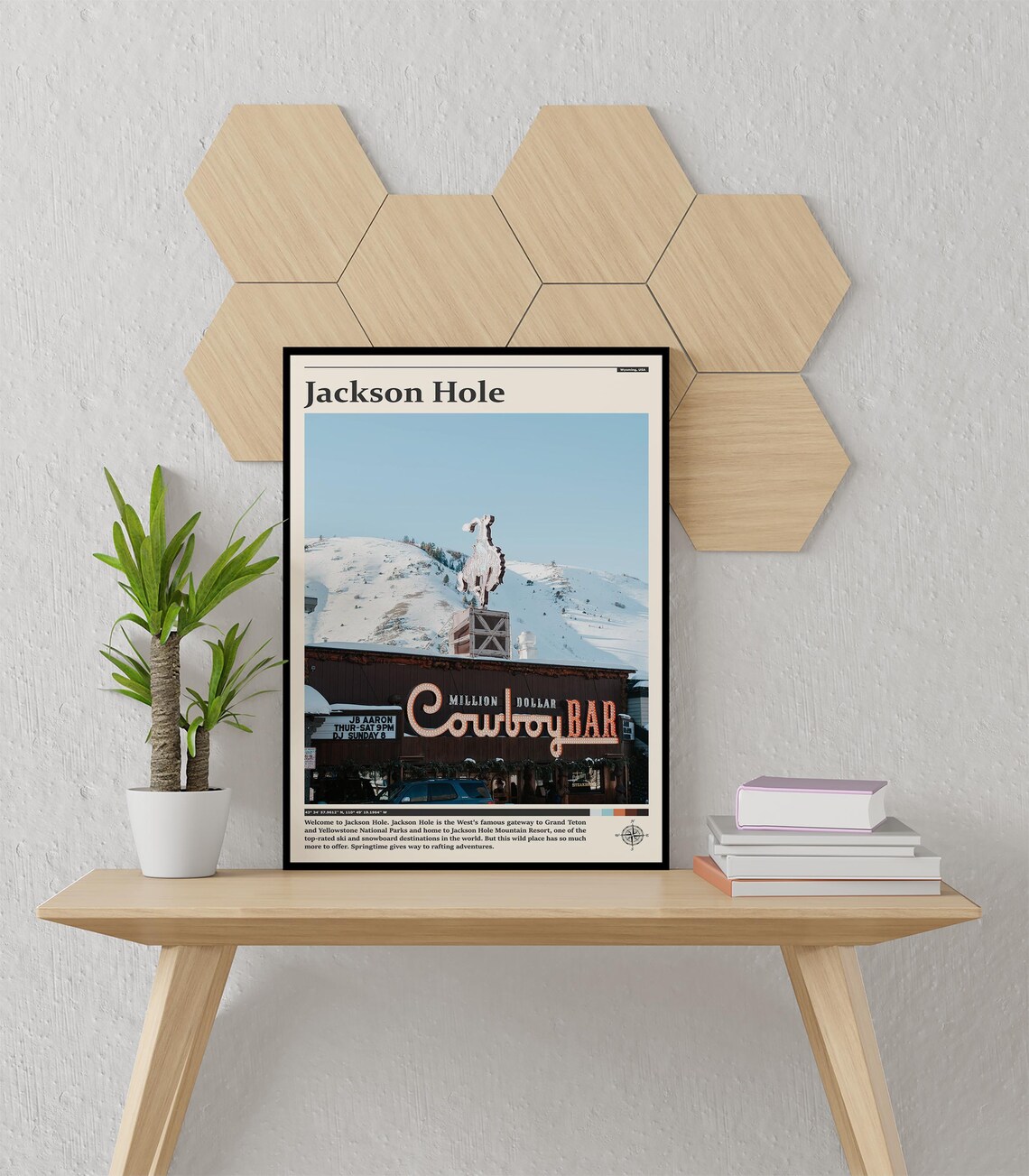 Jackson Hole Million Dollar Cowboy Bar Neon Sign Wyoming Poster - Image 3