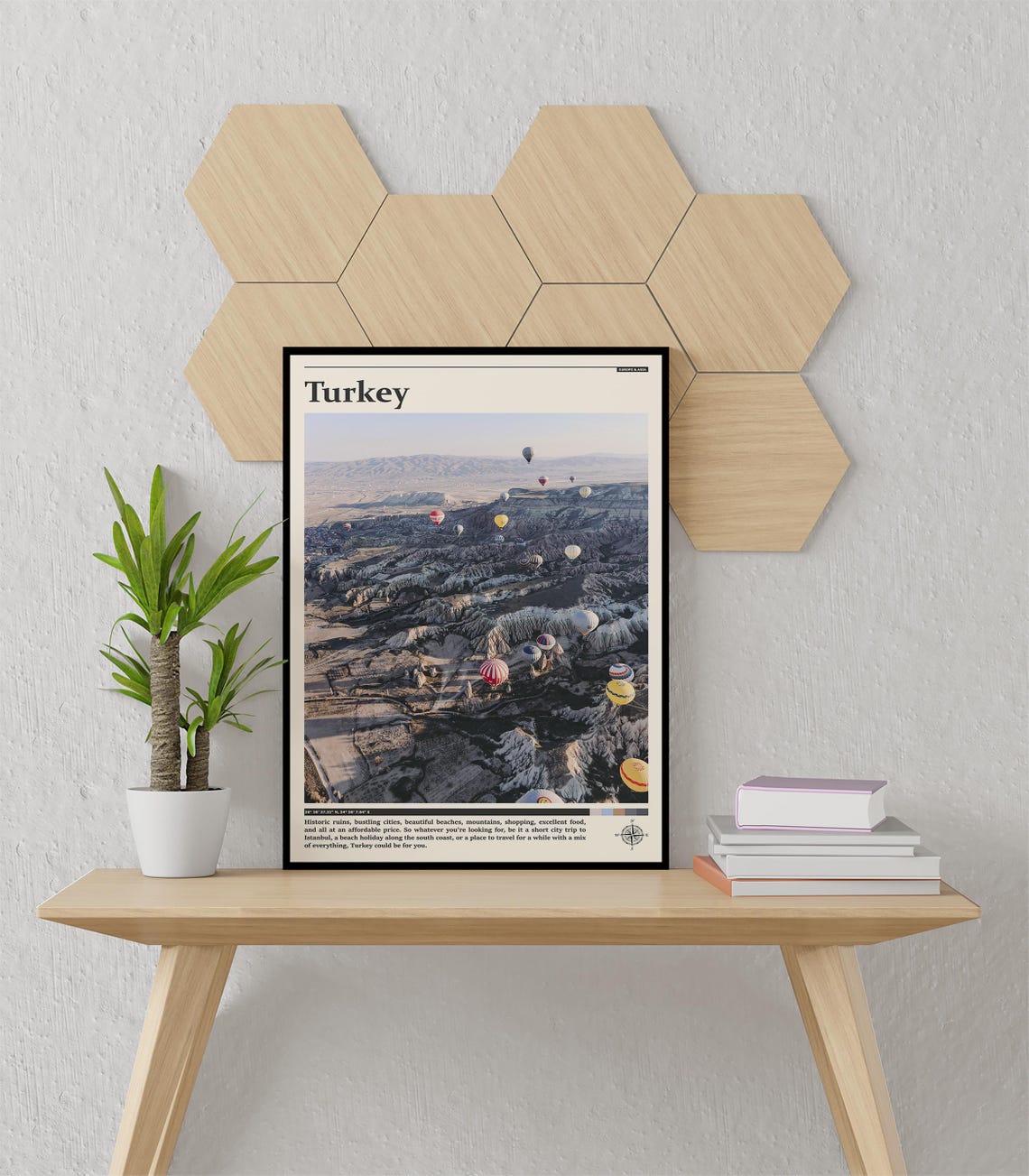 Turkey Cappadocia Hot Air Balloons Rock Valleys Travel Poster - Image 3