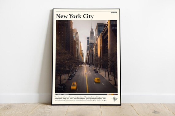 New York City Chrysler Building and Yellow Cabs Avenue Poster
