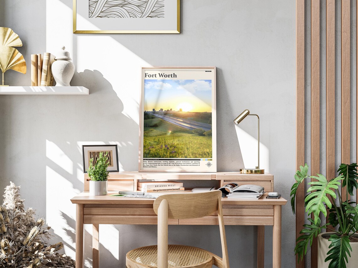 Fort Worth Sunrise Highway Skyline Wildflowers Texas Prairie Poster - Image 4