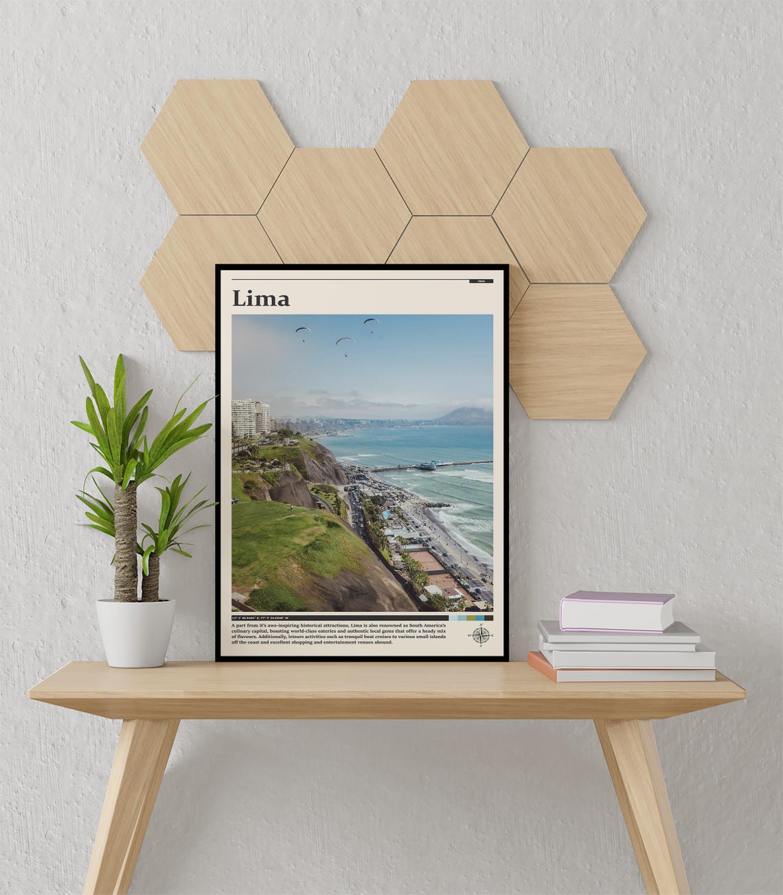 Lima Peru Coastal Cliffs With Paragliders Over The Ocean Poster - Image 3