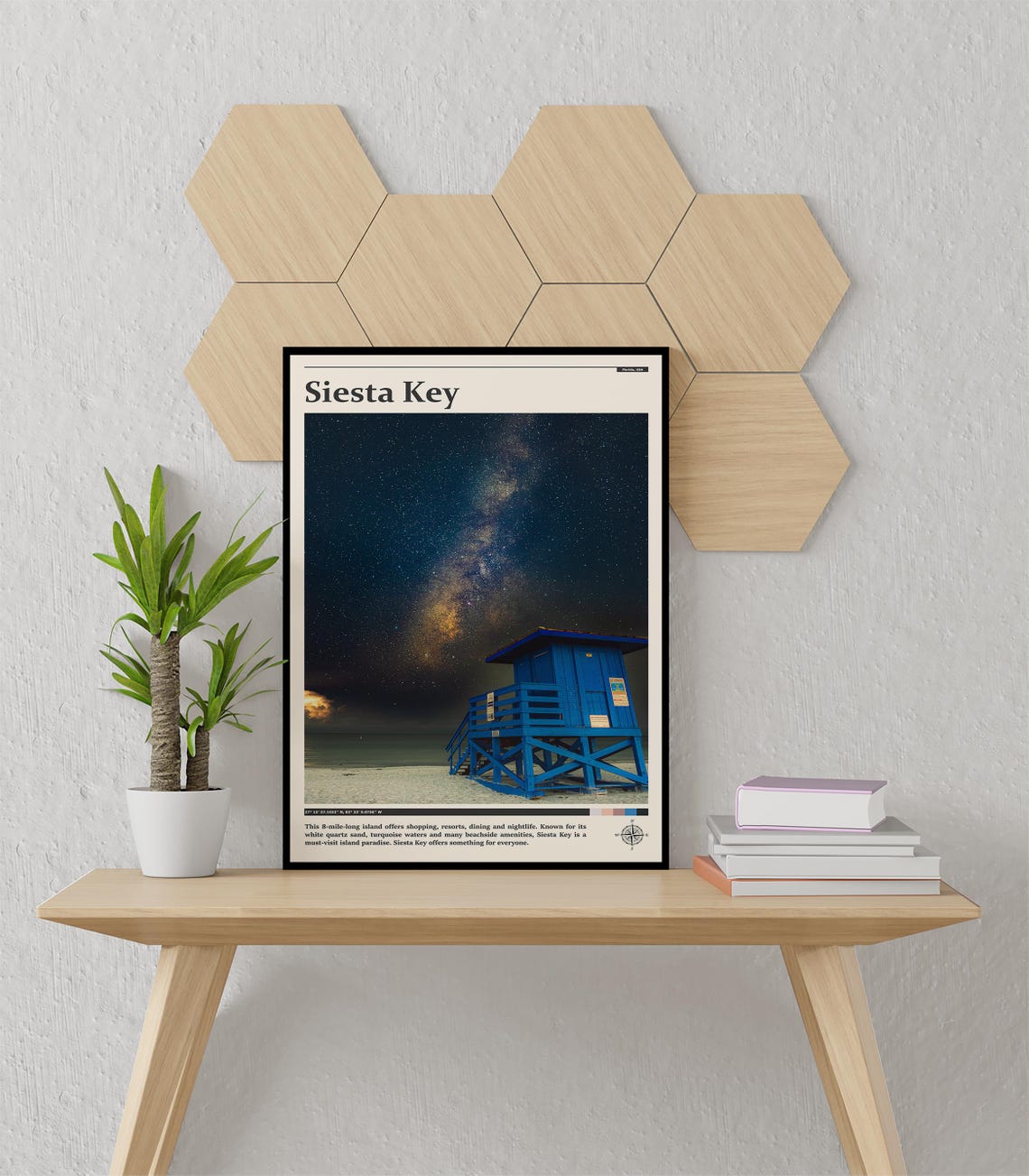 Siesta Key Florida Lifeguard Stand Milky Way Night Photography Poster - Image 3